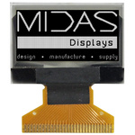 Midas 0.96in White Passive matrix OLED Display 128 x 64pixels COB I2C, Parallel, SPI Interface