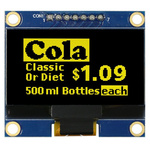 Midas 1.54in Yellow Passive matrix OLED Display 128 x 64pixels COB SPI Interface