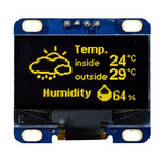 Midas 1.28in Yellow Passive matrix OLED Display 128 x 64pixels COB I2C Interface