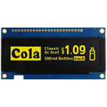 Midas 3.12in Yellow Passive matrix OLED Display 256 x 64pixels COB Parallel, SPI Interface