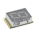KCSC03-105 Kingbright 7-Segment LED Display, CC Red 27 mcd RH DP 7.6mm