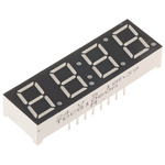 TDCG1060M Vishay 4 Digit 7-Segment LED Display, CC Green 4 mcd RH DP 10mm
