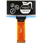 Midas 1.54in White Passive matrix OLED Display 128 x 64pixels TAB I2C, Parallel, SPI Interface