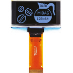 Midas 1.54in Blue Passive matrix OLED Display 128 x 64pixelek TAB I2C, Parallel, SPI Interface