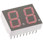 HDSP-523E Broadcom 2 Digit 7-Segment LED Display, CC Red 7.69 mcd RH DP 14.2mm