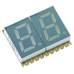 KCDC03-123 Kingbright 2 Digit 7-Segment LED Display, CC Green 12 mcd RH DP 7.6mm