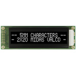 Midas MC22005A12W-VNMLW MC22005 Alphanumeric LCD Display Black, 2 Rows by 20 Characters, Transmissive