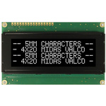 Midas MC42005A12W-VNMLW MC42005 Alphanumeric LCD Display Black, 4 Rows by 20 Characters, Transmissive