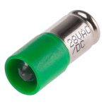 RS PRO Green LED Indicator Lamp, 28V ac/dc, Midget Groove Base, 6mm Diameter, 1610mcd