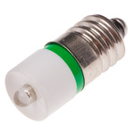 RS PRO Green LED Indicator Lamp, 24V ac/dc, E10 Base, 10mm Diameter, 1610mcd
