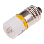 RS PRO Yellow LED Indicator Lamp, 24V ac/dc, E10 Base, 10mm Diameter, 630mcd