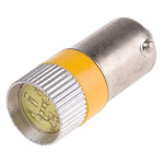 RS PRO Yellow LED Indicator Lamp, 28V dc, BA9s Base, 10mm Diameter, 120/110mcd