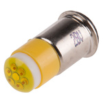 RS PRO Yellow LED Indicator Lamp, 28V dc, Midget Flange Base, 6mm Diameter, 45mcd