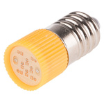 RS PRO Yellow LED Indicator Lamp, 28V ac/dc, E10 Base, 10mm Diameter, 120/110mcd