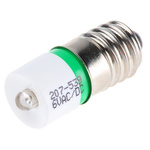 RS PRO Green LED Indicator Lamp, 6V ac/dc, E10 Base, 10mm Diameter, 1610mcd