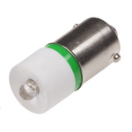 RS PRO Green LED Indicator Lamp, 12V ac/dc, BA9s Base, 10mm Diameter, 1610mcd