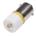 RS PRO Yellow LED Indicator Lamp, 12V ac/dc, BA9s Base, 10mm Diameter, 630mcd