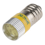 RS PRO Yellow LED Indicator Lamp, 24V dc, E10 Base, 10mm Diameter, 120/110mcd