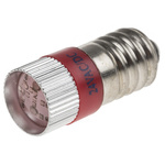 RS PRO Red LED Indicator Lamp, 24V dc, E10 Base, 10mm Diameter, 110/105mcd