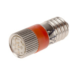 RS PRO Red LED Indicator Lamp, 24V ac/dc, E10 Base, 10mm Diameter, 110/105mcd