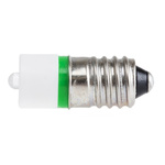 RS PRO Green LED Indicator Lamp, 230V ac, E10 Base, 10mm Diameter, 345mcd