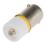 RS PRO Yellow LED Indicator Lamp, 28V dc, BA9s Base, 10mm Diameter, 630mcd