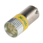 RS PRO Yellow LED Indicator Lamp, 12V dc, BA9s Base, 10mm Diameter, 120/110mcd