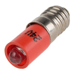 RS PRO Red LED Indicator Lamp, 24V dc, E5 Base, 6mm Diameter, 45mcd