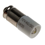 RS PRO White LED Indicator Lamp, 12V ac/dc, Midget Groove Base, 6mm Diameter, 2070mcd