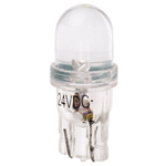 JKL Components White LED Indicator Lamp, 24V dc, Wedge Base, 10mm Diameter