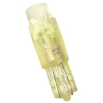 JKL Components Yellow LED Indicator Lamp, 12V dc, Wedge Base, 4.5mm Diameter