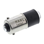 Marl Red LED Indicator Lamp, 24V dc, BA9s Base, 4.9mm Diameter, 2750mcd