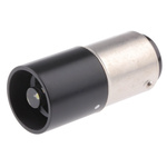Marl White LED Indicator Lamp, 28V dc, BA15d Base, 16mm Diameter, 14000mcd