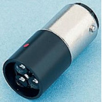 Marl White LED Indicator Lamp, 130V dc, BA15d Base, 16mm Diameter, 14000mcd