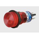 Red Neon Indicator Lamp, , Solder/Push-On Terminals, 100 → 125 V ac