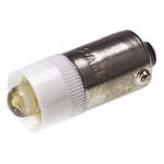JKL Components White LED Indicator Lamp, 12V ac/dc, BA9s Base, 9.6mm Diameter, 7000mcd