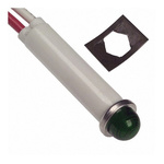 VCC Green LED Indicator Lamp, 12 → 24 V dc, 22 → 32V ac, Wire Terminal Base, 7.87mm Diameter