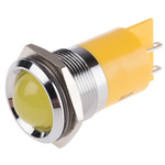 RS PRO Yellow Panel Mount Indicator, 24V dc, 22mm Mounting Hole Size, Solder Tab Termination