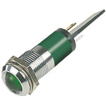 RS PRO Green Panel Mount Indicator, 110V ac, 14mm Mounting Hole Size, Solder Tab Termination, IP67