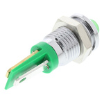 RS PRO Green Panel Mount Indicator, 2V dc, 8mm Mounting Hole Size, Solder Tab Termination
