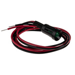 RS PRO Green Panel Mount Indicator, 12V dc, 8mm Mounting Hole Size, Lead Wires Termination