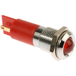 RS PRO Red Panel Mount Indicator, 240V ac, 14.5mm Mounting Hole Size, Solder Tab Termination, IP40
