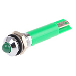 RS PRO Green Panel Mount Indicator, 110V ac, 8mm Mounting Hole Size, Solder Tab Termination