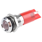 RS PRO Red Panel Mount Indicator, 14mm Mounting Hole Size, Solder Tab Termination, IP67