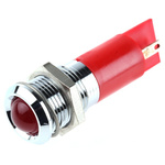 RS PRO Red Panel Mount Indicator, 14mm Mounting Hole Size, Solder Tab Termination
