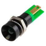 RS PRO Green Panel Mount Indicator, 2V dc, 8mm Mounting Hole Size, Solder Tab Termination
