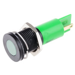 RS PRO Green Panel Mount Indicator, 230V ac, 16mm Mounting Hole Size, Solder Tab Termination, IP67