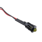 RS PRO Yellow Panel Mount Indicator, 24V dc, 8mm Mounting Hole Size, Lead Wires Termination