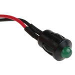 RS PRO Green Panel Mount Indicator, 24V dc, 8mm Mounting Hole Size, Lead Wires Termination