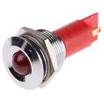 RS PRO Red Panel Mount Indicator, 19mm Mounting Hole Size, Solder Tab Termination, IP67
